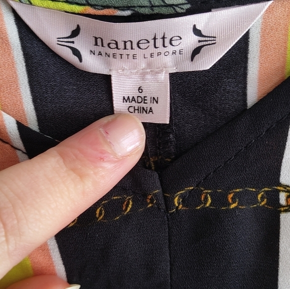 Nanette Lepore chain and floral maxi handkerchief hem dress - Picture 10 of 12